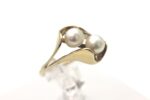 Ring i gult gull med kulturperler