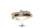 Ring i gult gull med zirkonia - Bilde 2