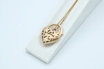 Hjerte anheng i gult gull