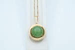 Anheng i gult gull med grønn stein - Bilde 2