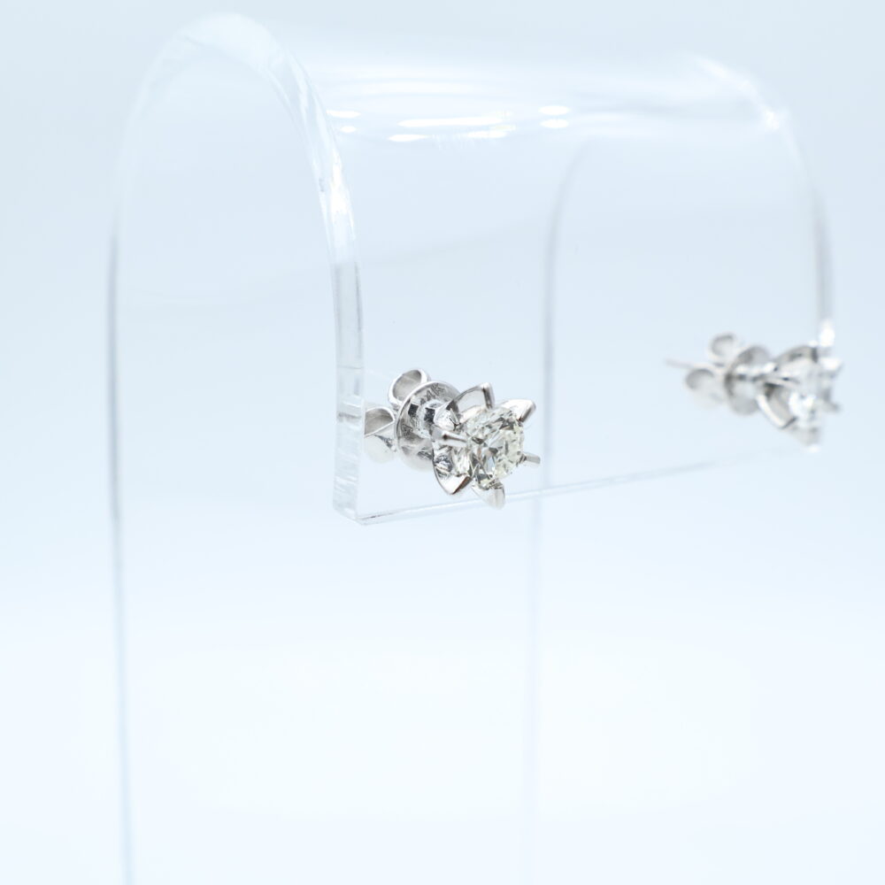 Ørepynt i hvitt gull med diamant (2x0.45ct)