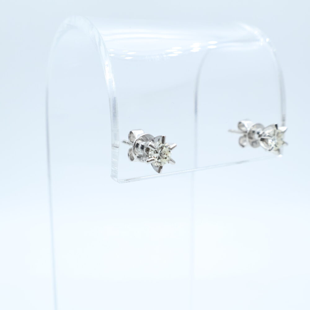 Ørepynt i hvitt gull med diamant (2x0.35ct)